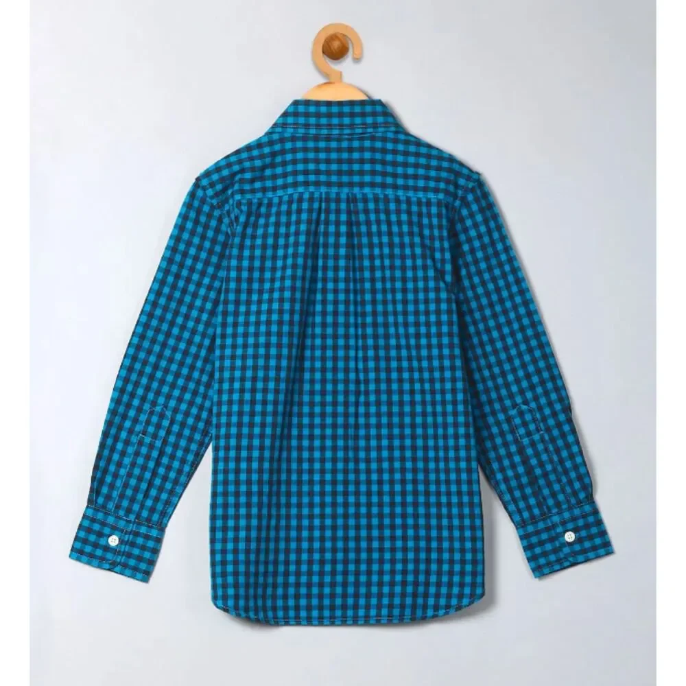 GAP Kids Boys Blue Gingham Poplin Shirt sz M(8) headshot top
